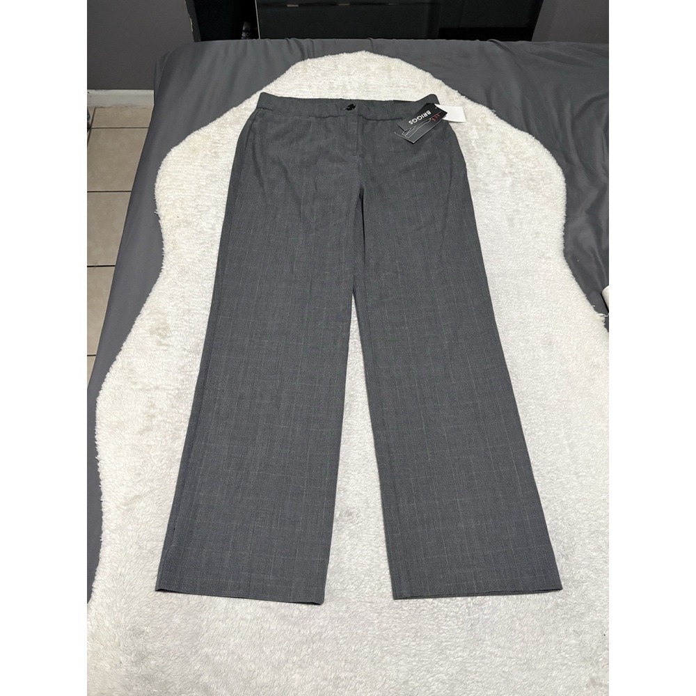 Briggs New York Slimming Solution Dress Pants Size 12 Grey Comfort Waist Trouser